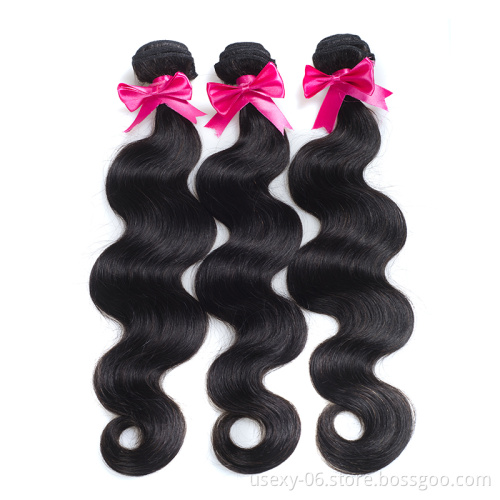 Usexy Wholesale Brazilian Hair Bundles Body Wave Human Hair Weave Bundles With Swiss Lace Frontal